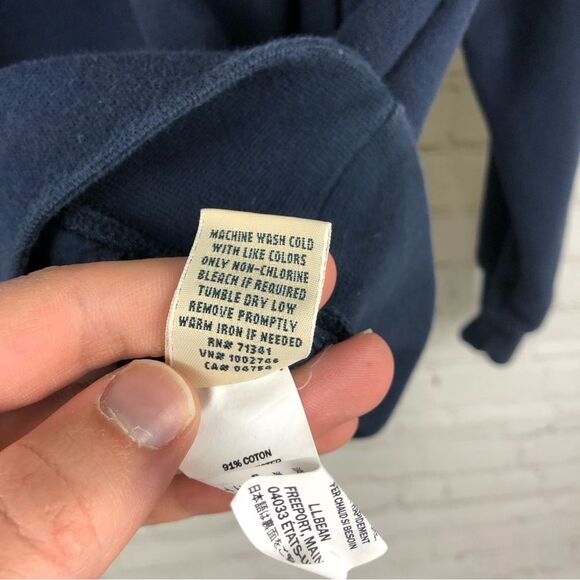 L.L. Bean Blue Quarter Zip Pullover Men's Sz Medium - Picture 7 of 8